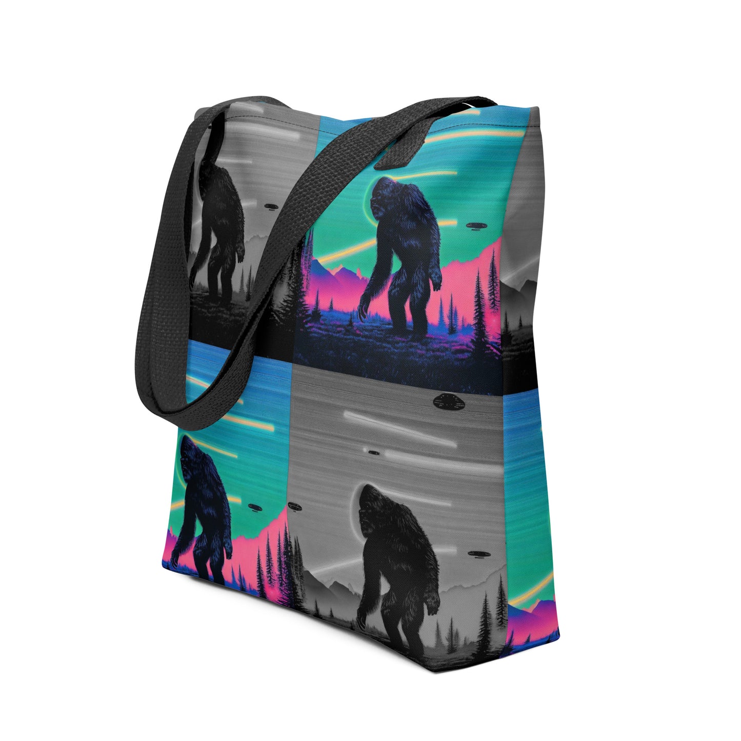 Neon Bigfoot Wood Art Tote bag