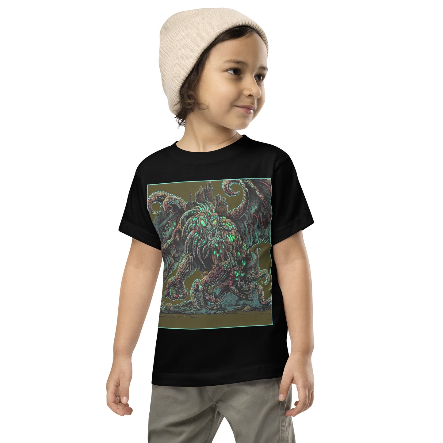 Cthulhu Castle Attack Toddler Short Sleeve Tee