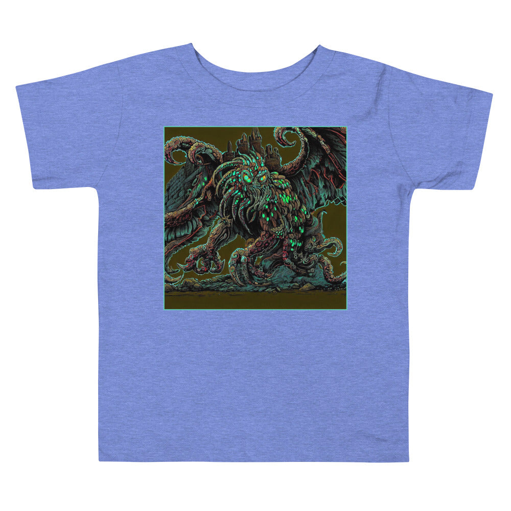 Cthulhu Castle Attack Toddler Short Sleeve Tee