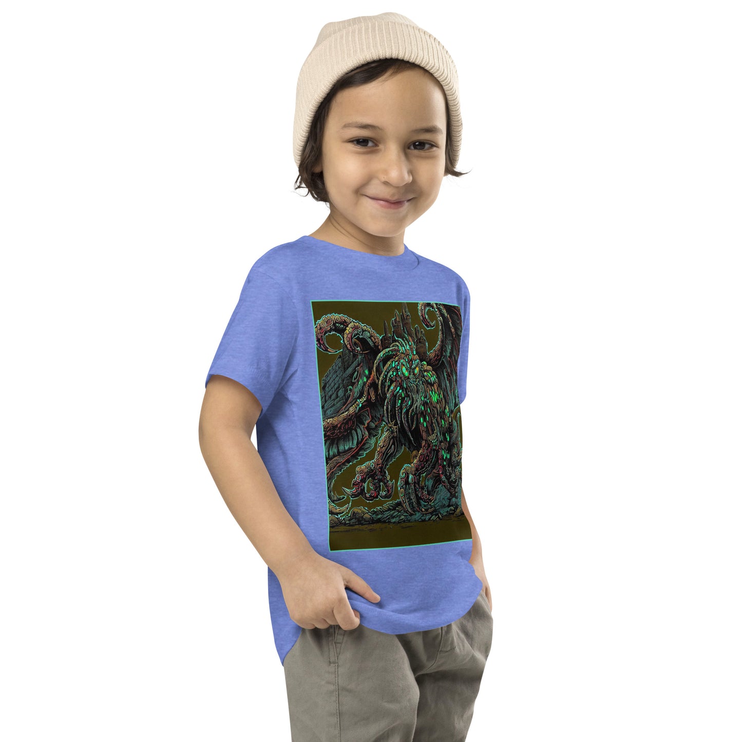Cthulhu Castle Attack Toddler Short Sleeve Tee