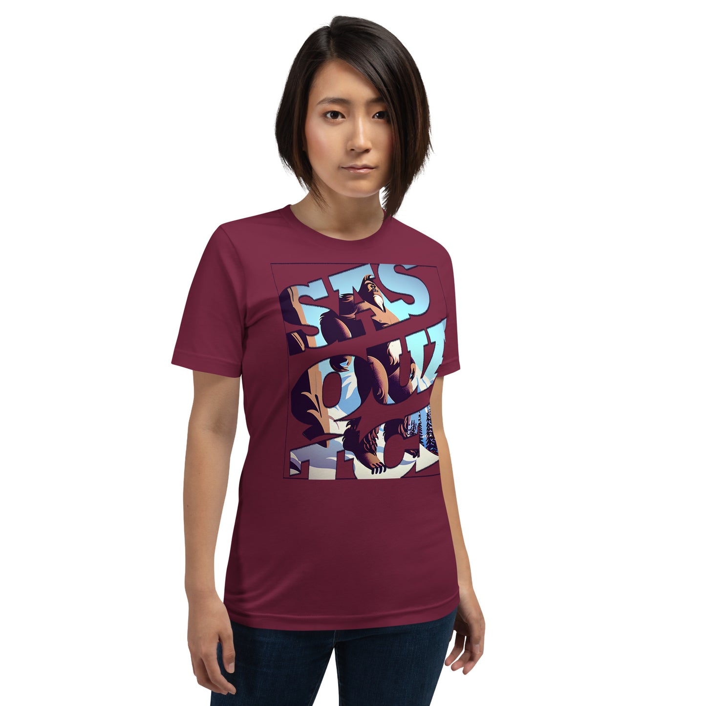 Sasquatch Snowy Anime Unisex t-shirt