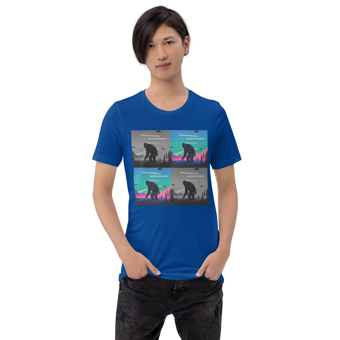 Neon Bigfoot Wood Art Unisex t-shirt