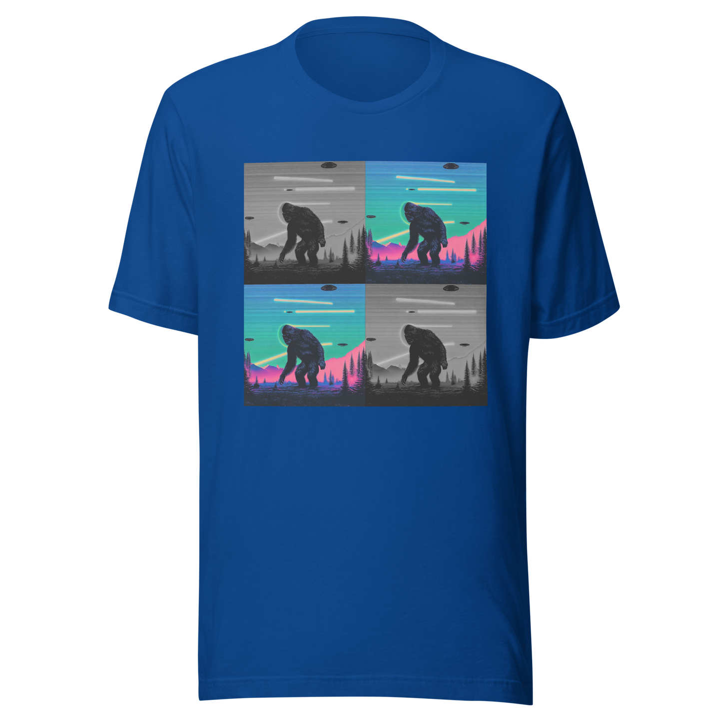 Neon Bigfoot Wood Art Unisex t-shirt