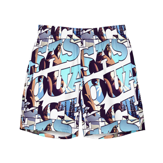 Sasquatch Snowy Anime Men's swim trunks