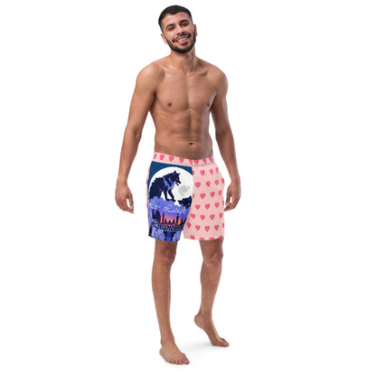 Live, Laugh, Lycanthropy Men's swim trunks