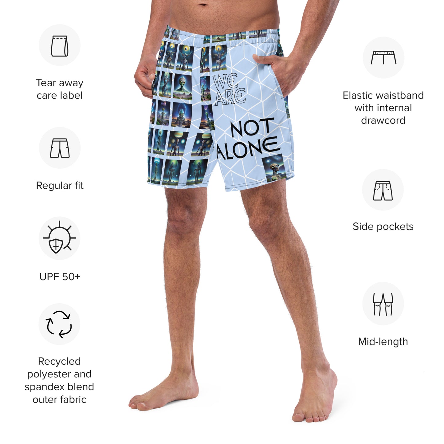 We Are Not Alone Men's swim trunks