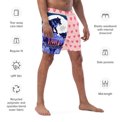 Live, Laugh, Lycanthropy Men's swim trunks