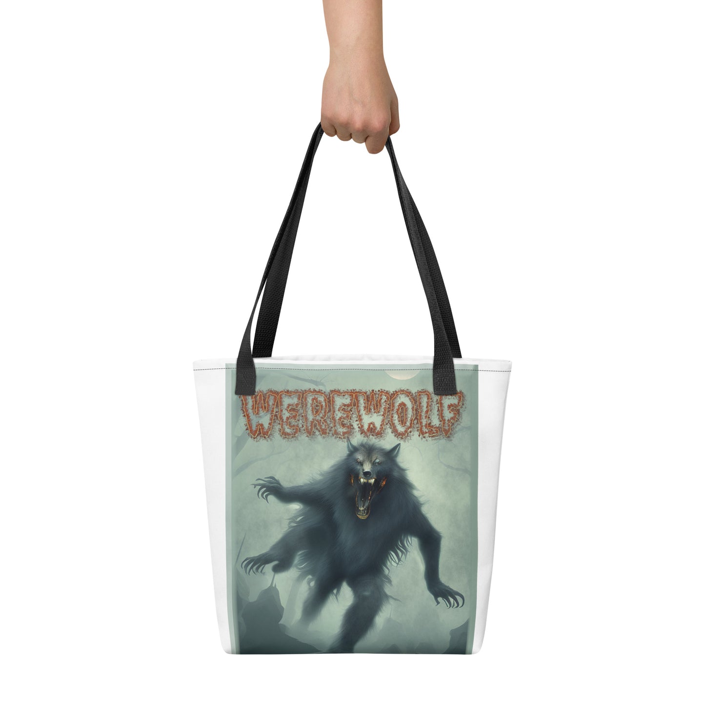 Werewolf Misty Graveyard Tote bag