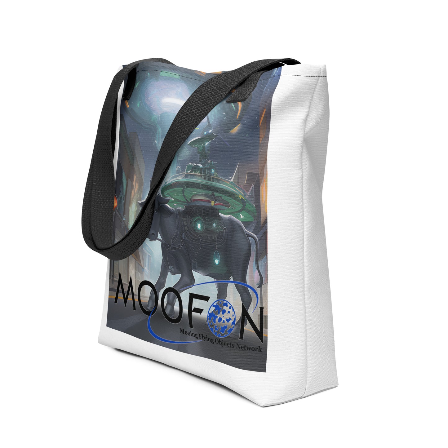 MOOFON - Mooing Flying Object Network Tote bag