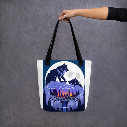 Live, Laugh, Lycanthropy Tote bag