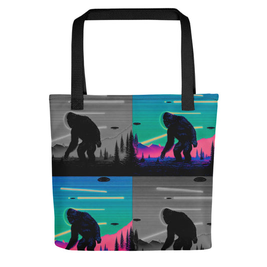 Neon Bigfoot Wood Art Tote bag