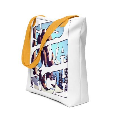 Sasquatch Snowy Anime Tote bag