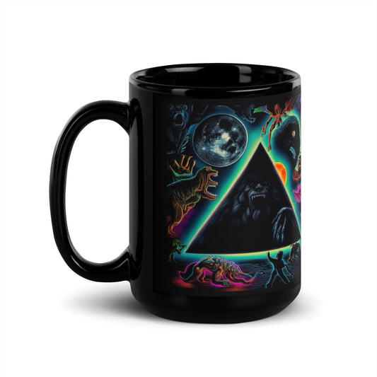 Black Gate Pyramid of Cryptids Black Glossy Mug