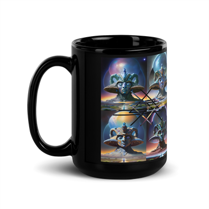 Ancient Extraterrestrial Geometry Black Glossy Mug