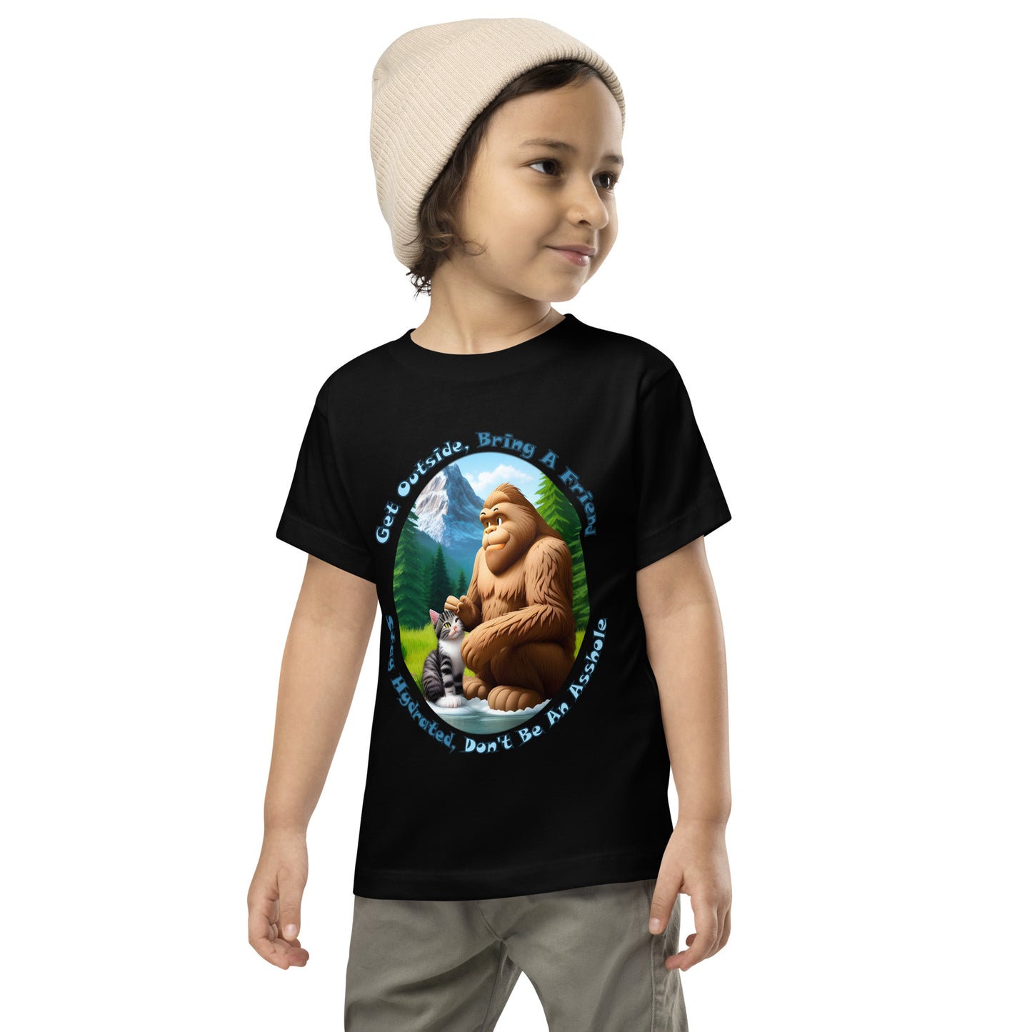 Get Outside, Bring A Friend, Stay Hydrated, Don't Be An Asshole Toddler Short Sleeve Tee