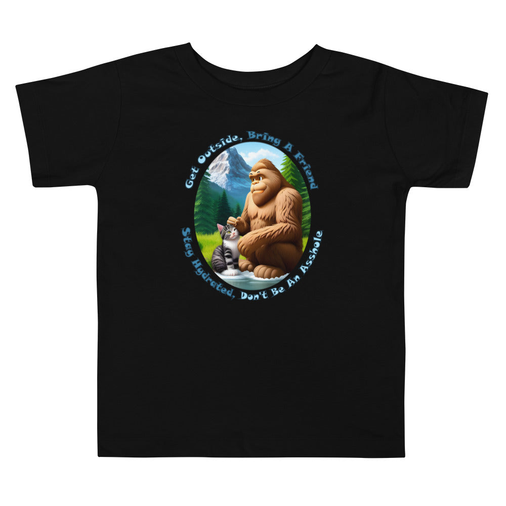 Get Outside, Bring A Friend, Stay Hydrated, Don't Be An Asshole Toddler Short Sleeve Tee