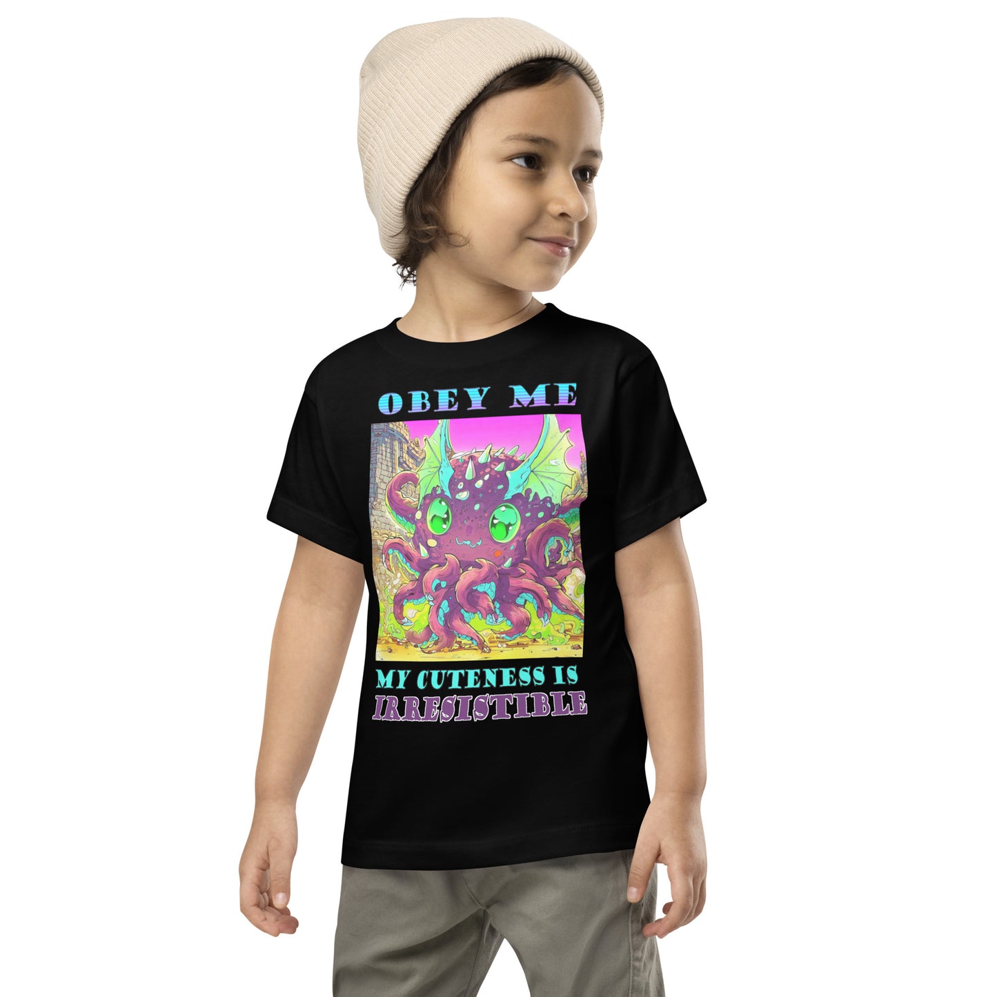 Obey Me, My Cuteness is Irresistible Toddler Short Sleeve Tee