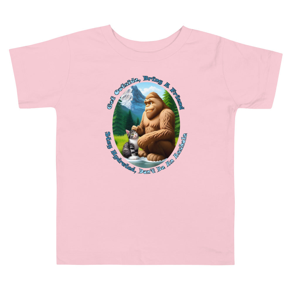 Get Outside, Bring A Friend, Stay Hydrated, Don't Be An Asshole Toddler Short Sleeve Tee