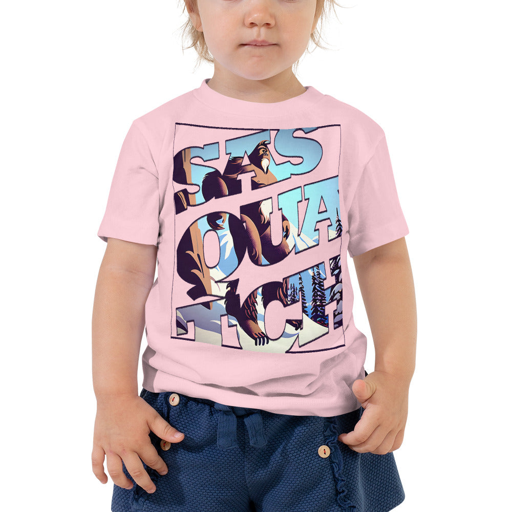 Sasquatch Snowy Anime Toddler Short Sleeve Tee