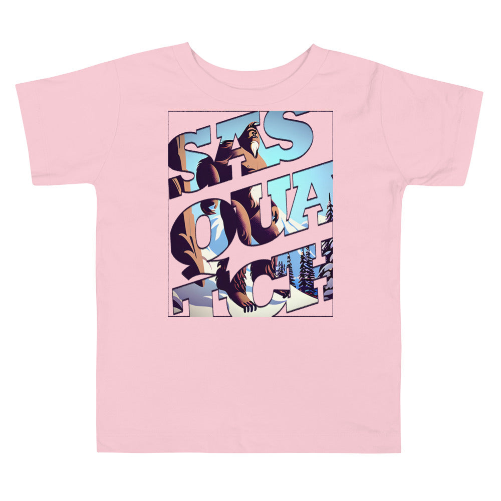 Sasquatch Snowy Anime Toddler Short Sleeve Tee