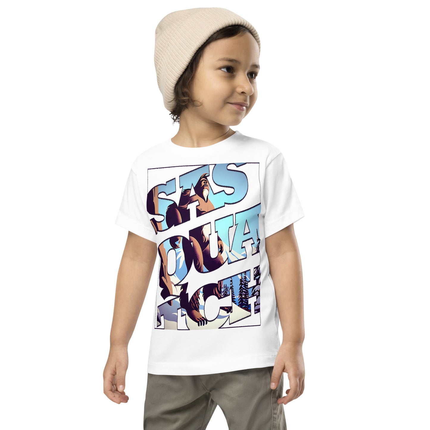 Sasquatch Snowy Anime Toddler Short Sleeve Tee