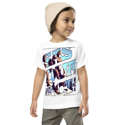 Sasquatch Snowy Anime Toddler Short Sleeve Tee