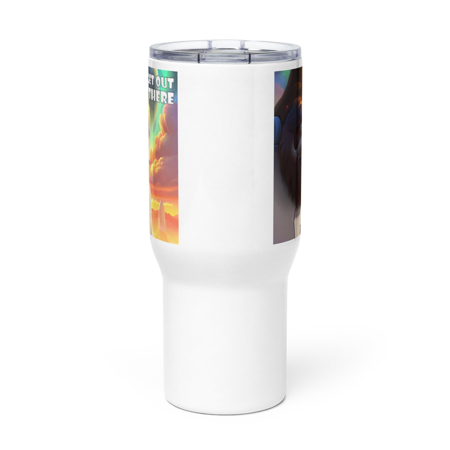 Get Out There Travel mug with a handle