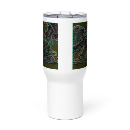 Cthulhu Castle Attack Travel mug with a handle