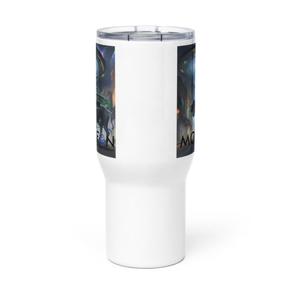 MOOFON - Mooing Flying Object Network Travel mug with a handle