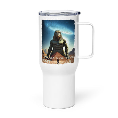 Pyramid Scheme Enthusiast Sasquatch Travel mug with a handle