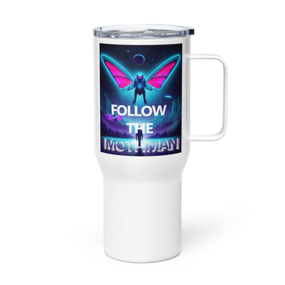 Follow The Mothman Travel mug with a handle