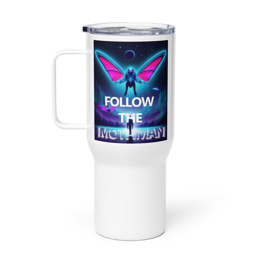 Follow The Mothman Travel mug with a handle