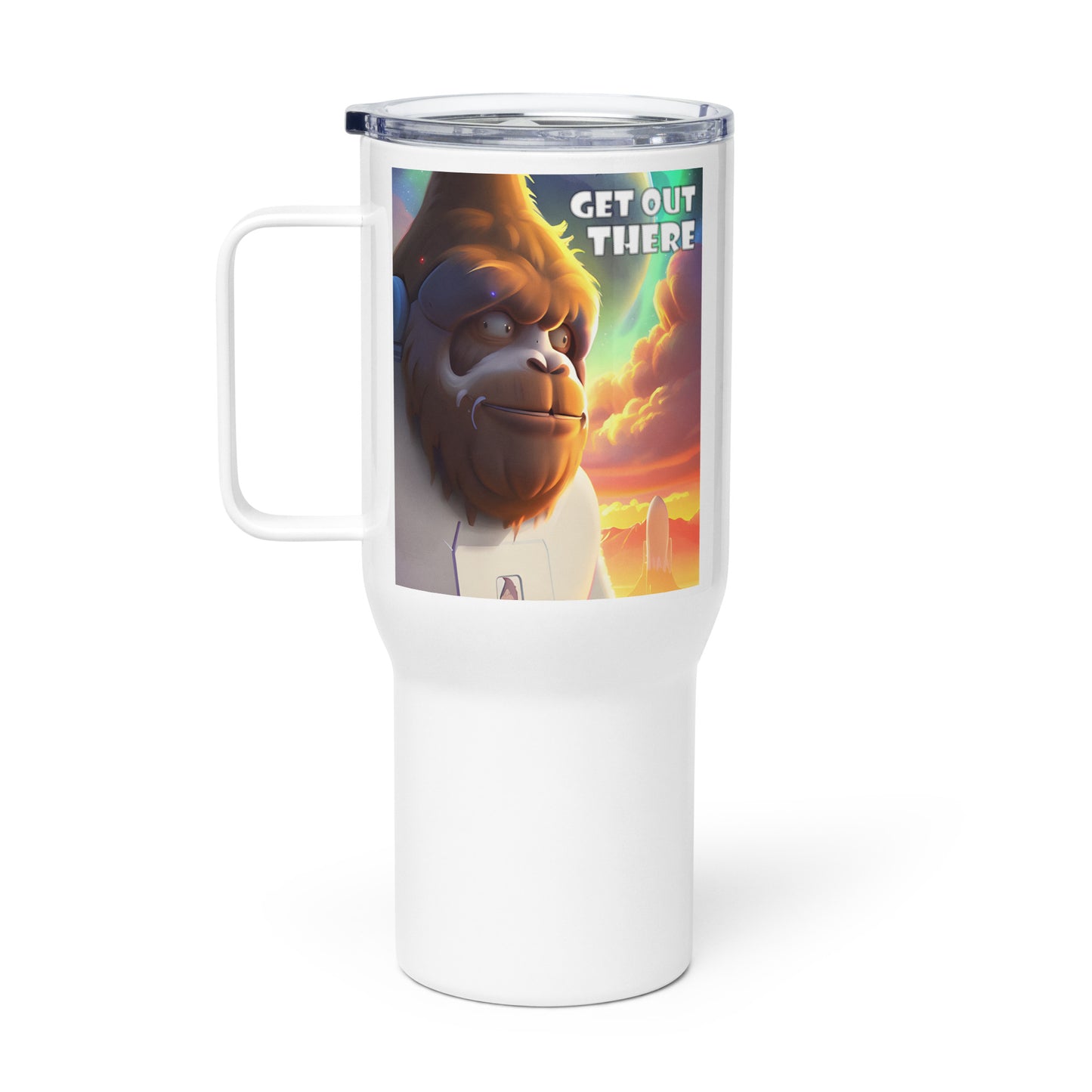 Get Out There Travel mug with a handle