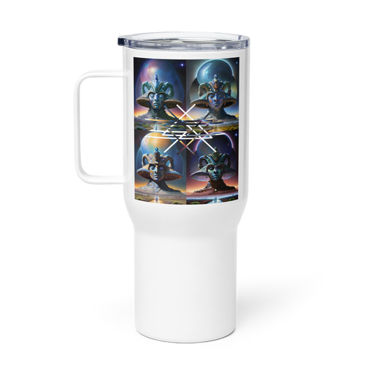 Ancient Extraterrestrial Geometry Travel mug with a handle