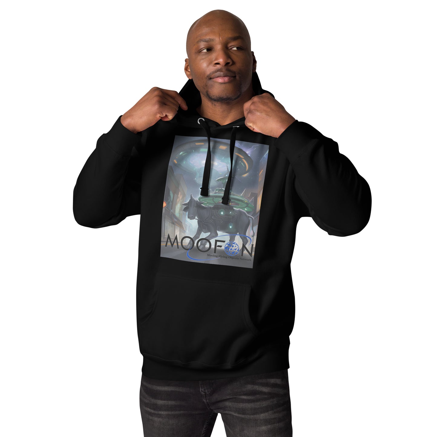 MOOFON - Mooing Flying Object Network Unisex Hoodie