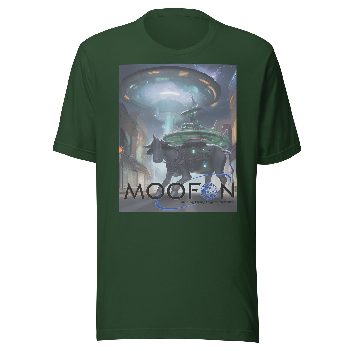 MOOFON - Mooing Flying Object Network Unisex t-shirt