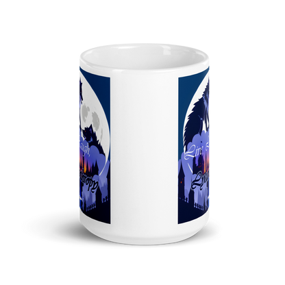 Live, Laugh, Lycanthropy White glossy mug